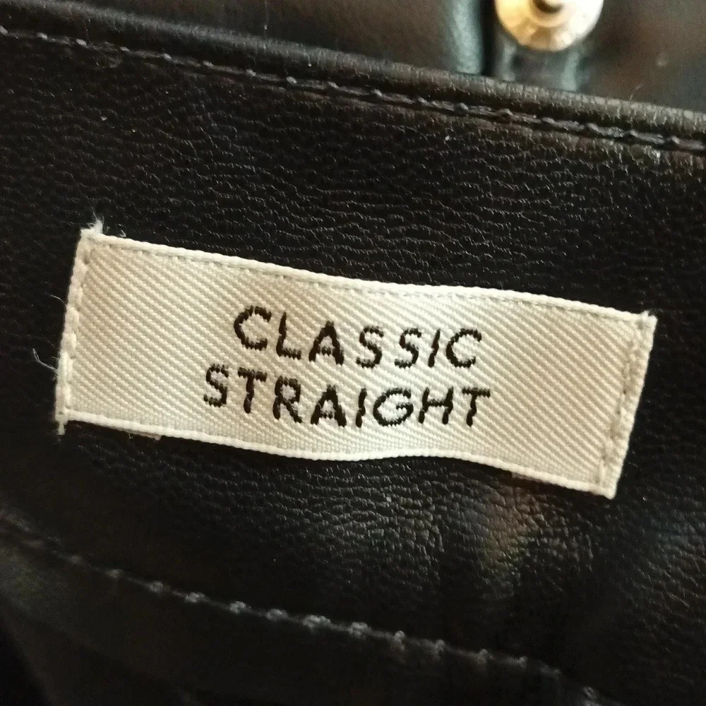J. Crew vegan leather high waist classic straight black 5 pocket size 27 - Picture 8 of 13